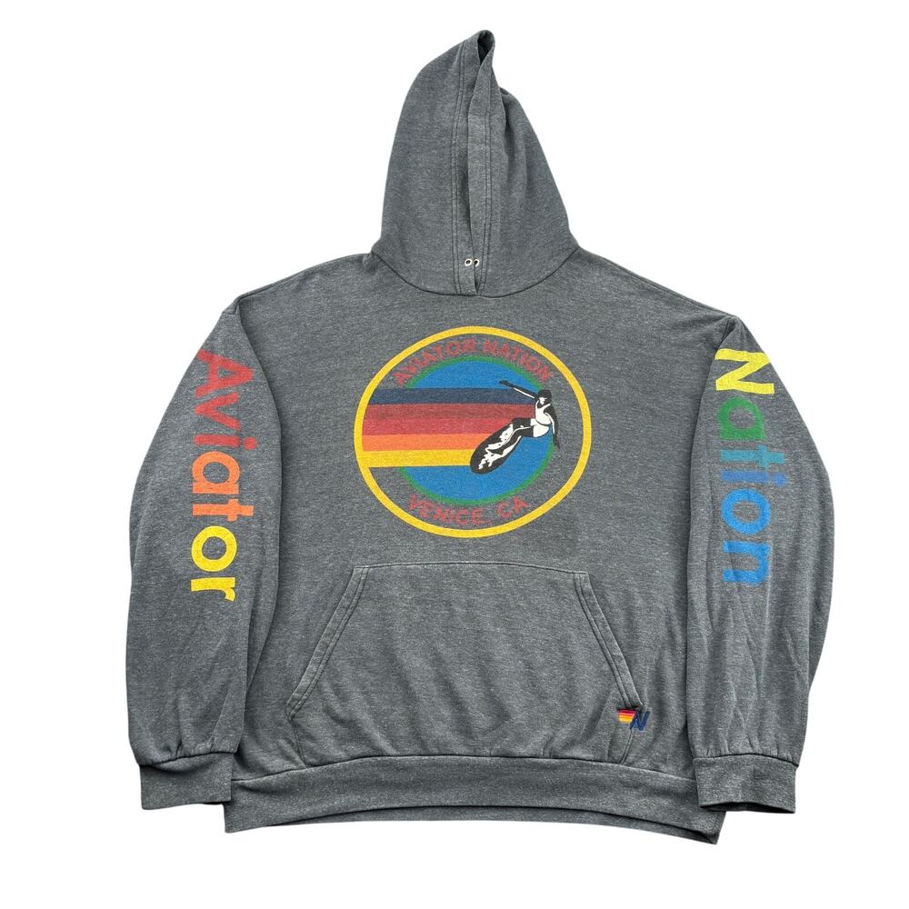 Aviator Nation Venice CA Logo Hoodie Unisex XL Retro Loungewear California